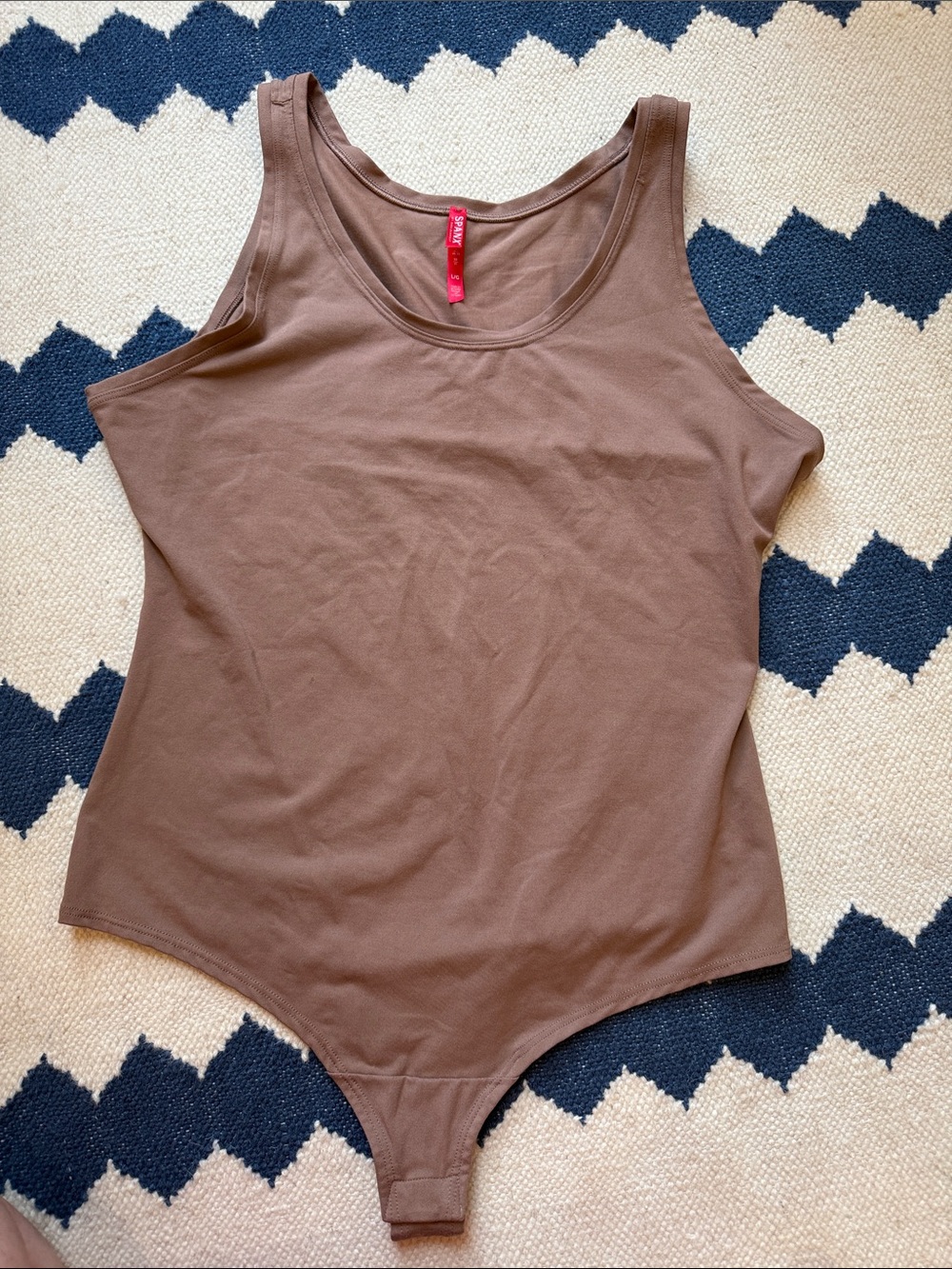 SPANX Brown Scoop Neck Tank Bodysuit